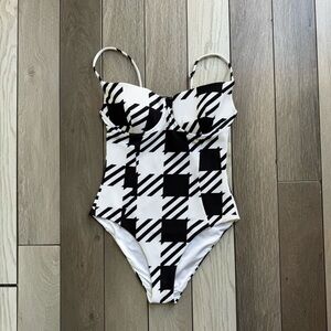 ONIA Isabella Houndstooth One-Piece Swimsuit | Size: Medium
